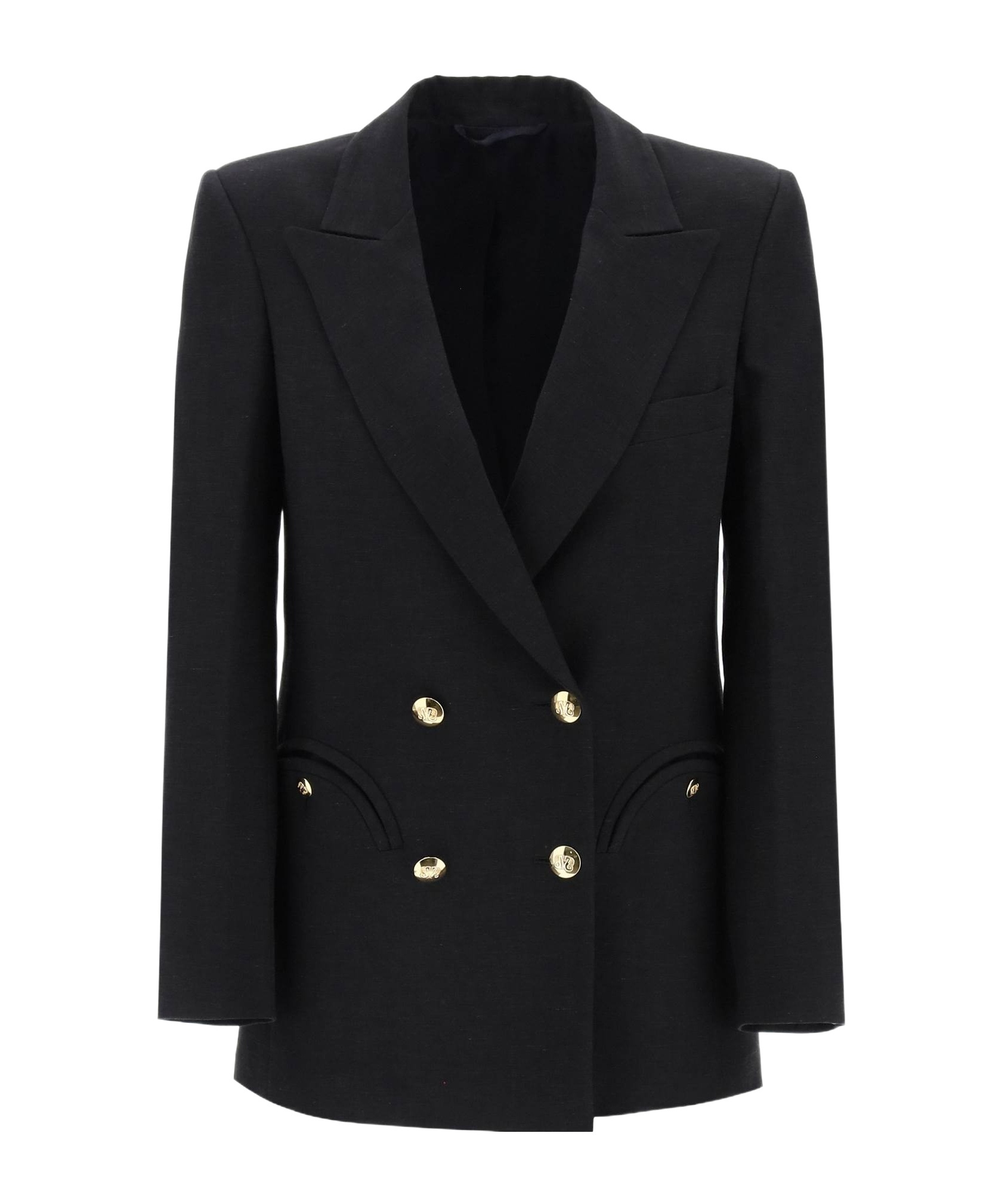Blazé Milano Everynight Alcanara Double-breasted Blazer In Black
