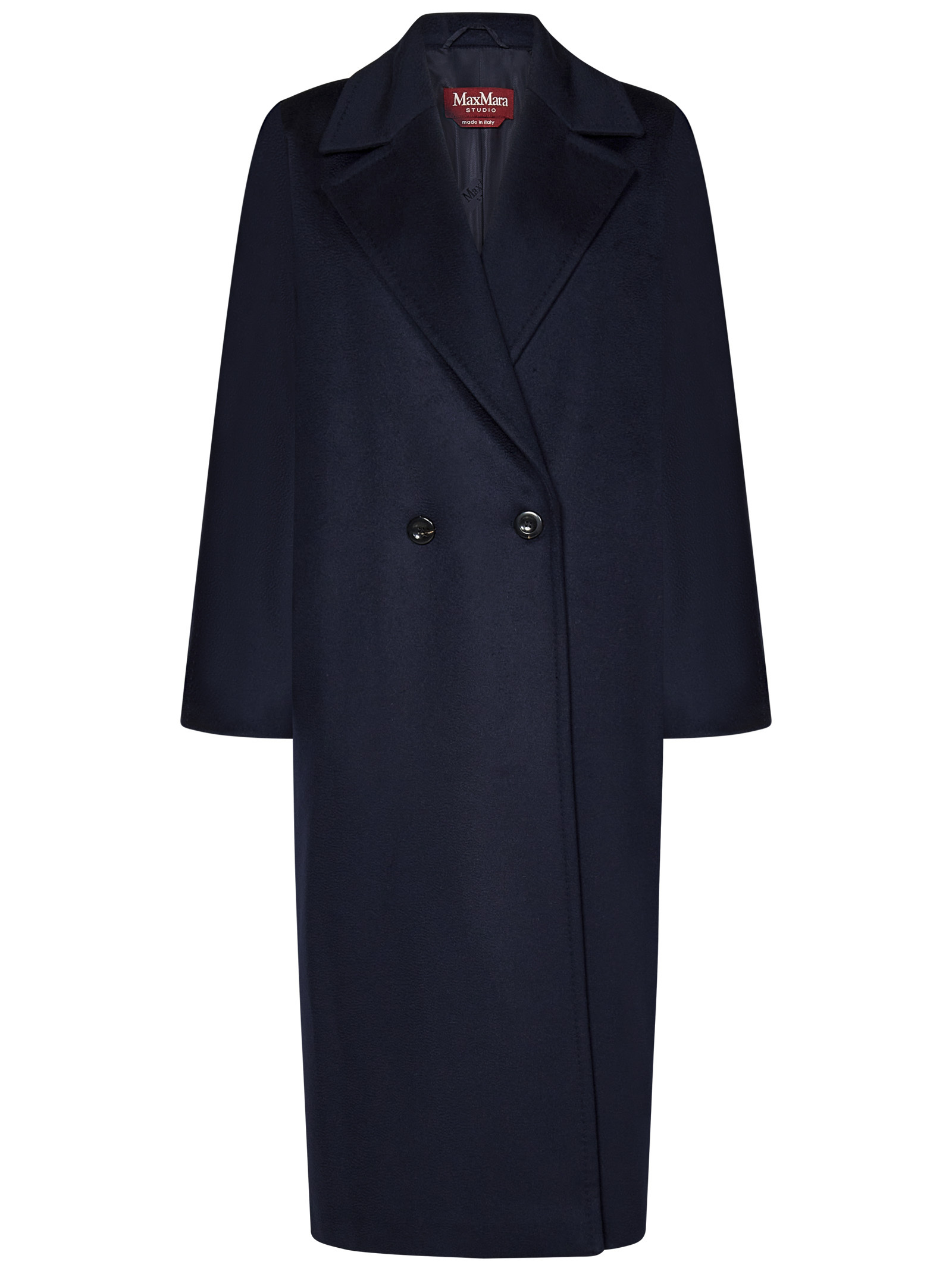Max Mara Long-sleeved Coat In Black