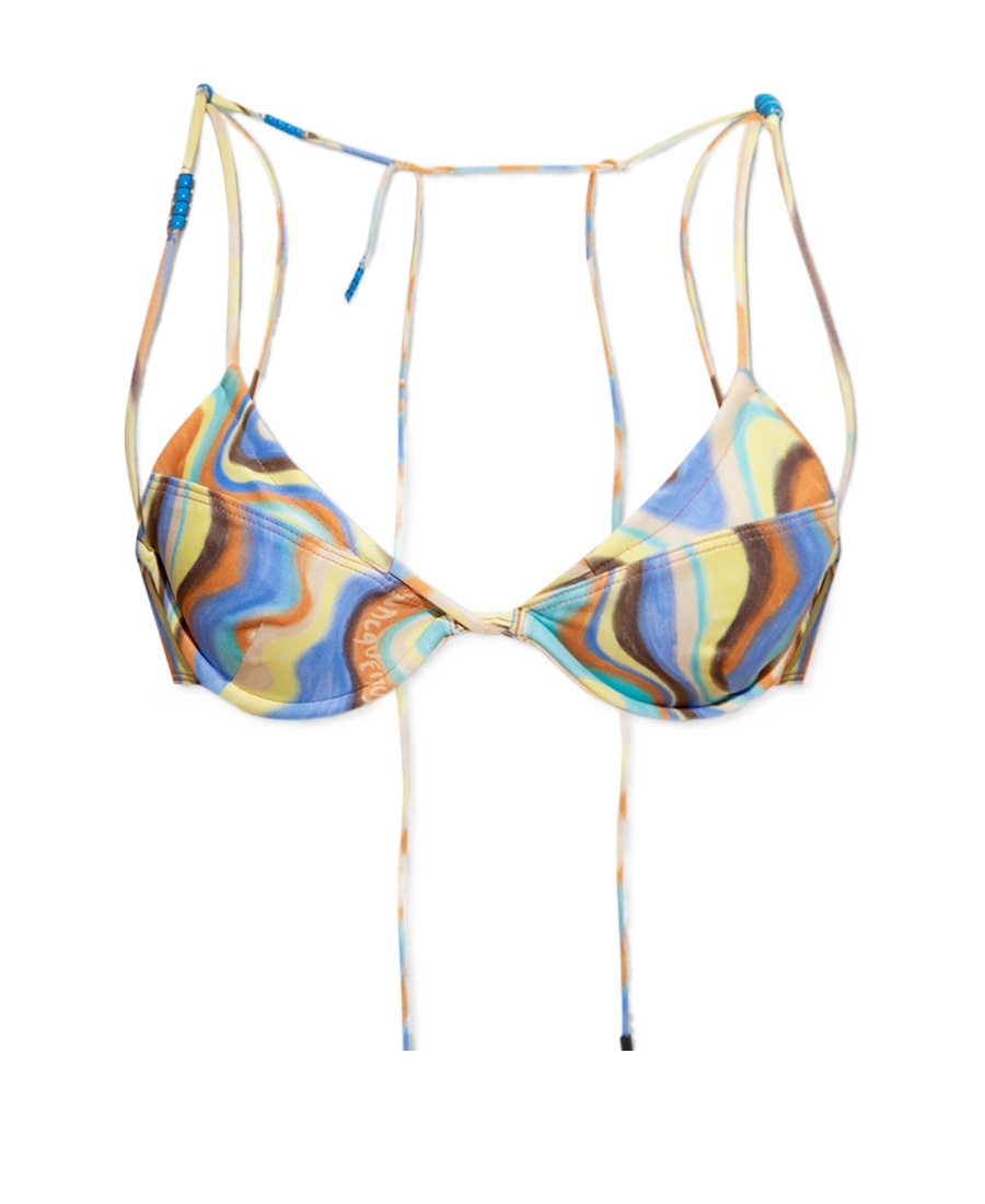 Jacquemus Barco Bead-embellished Bikini Top In Nude