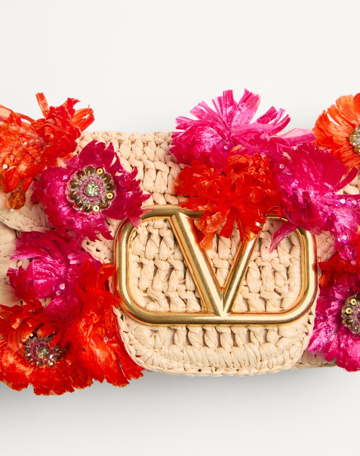 Valentino Small Shoulder Bag With Flowers And Beads In Nude