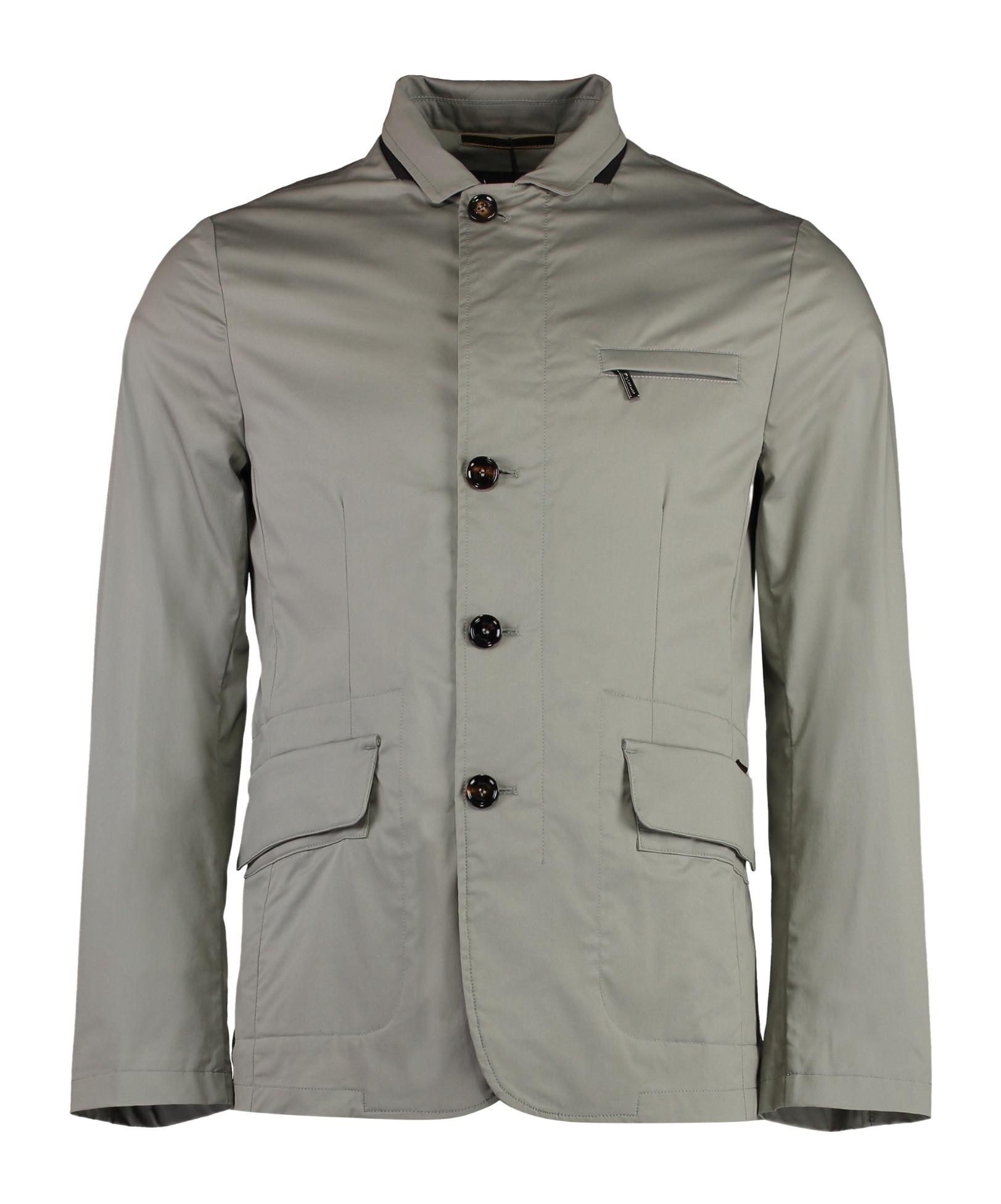 Moorer Single-breasted Cotton Blazer In Gray