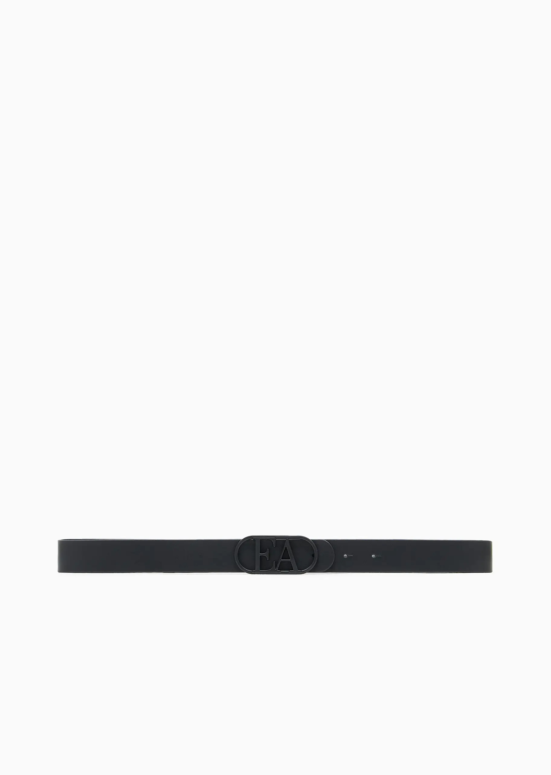 Emporio Armani Official Store Leather Belt With Ea Buckle In Black