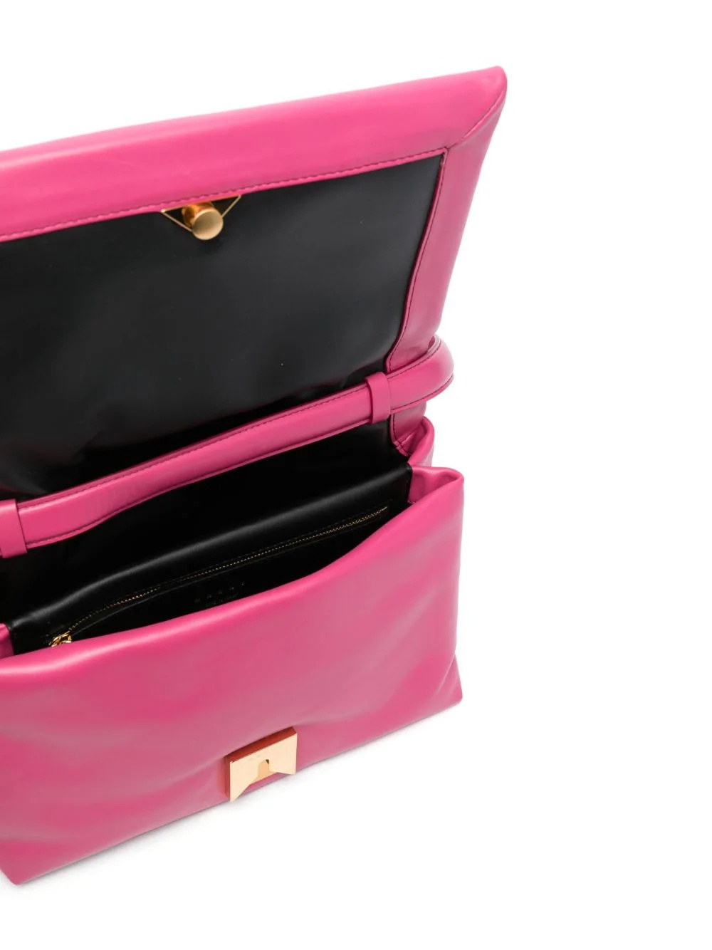 Marni Medium Prisma Leather Crossbody Bag In Pink