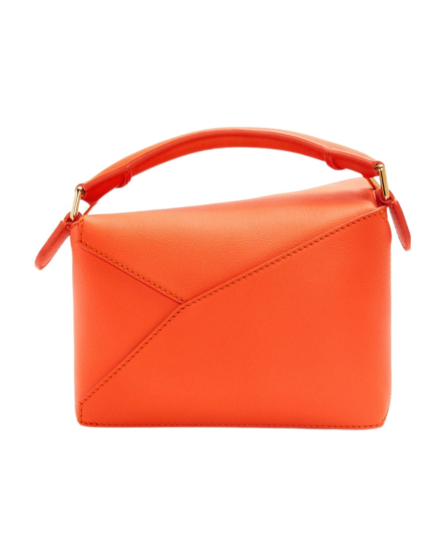 Loewe Womens Vivid Orange Puzzle Mini Leather Cross-body Bag In Orange