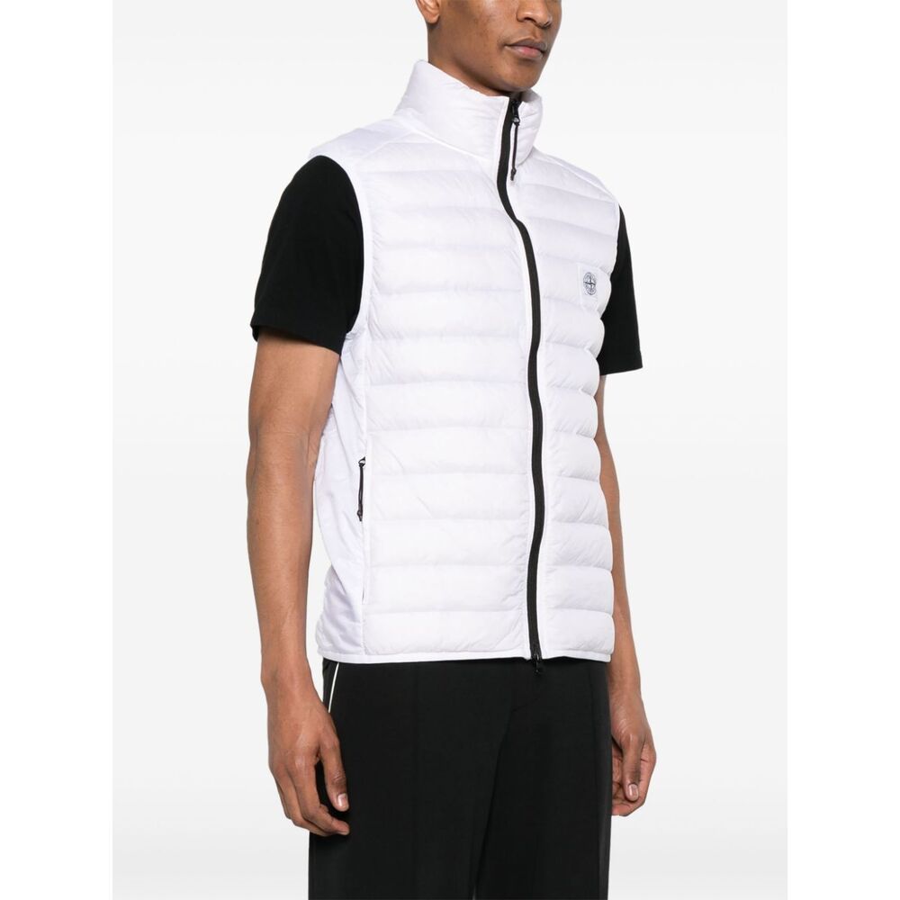 Stone Island Compass-motif Padded Gilet In White