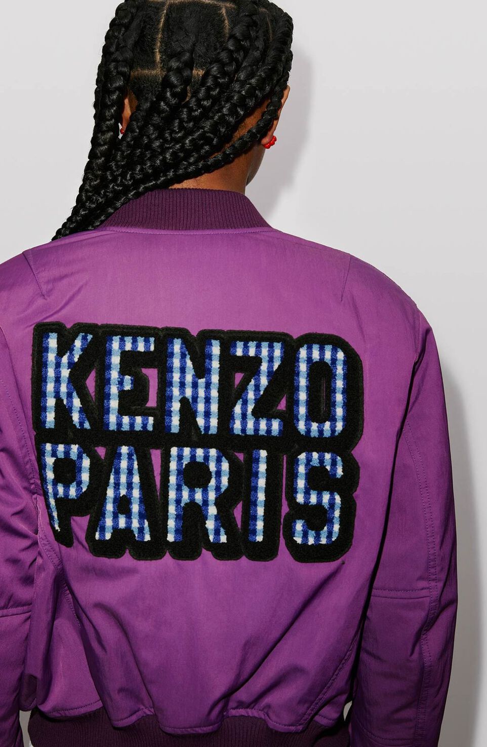 Kenzo Logo-patch Bomber Jacket In Purple