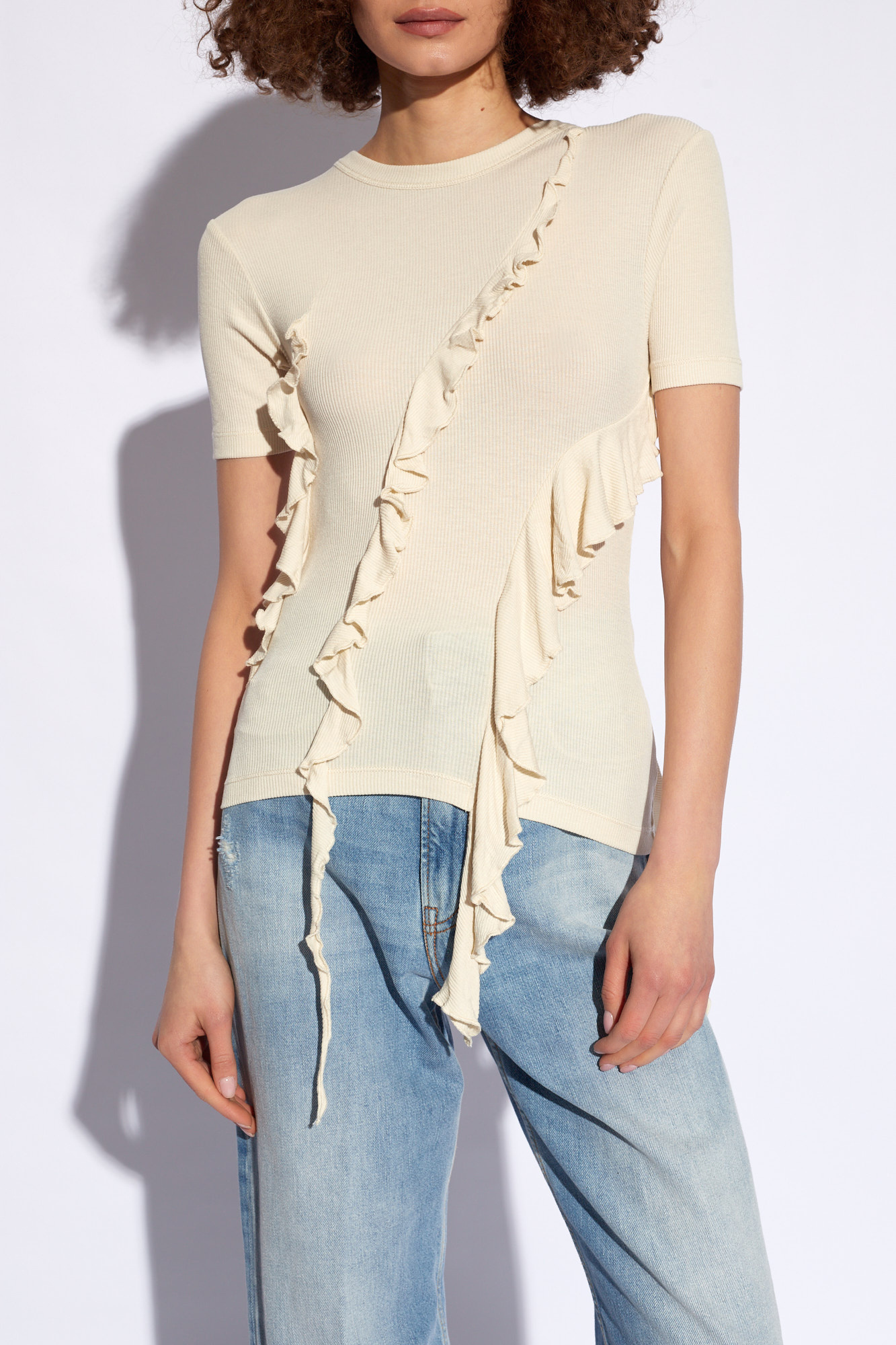 Acne Studios Rib T-shirt In Nude