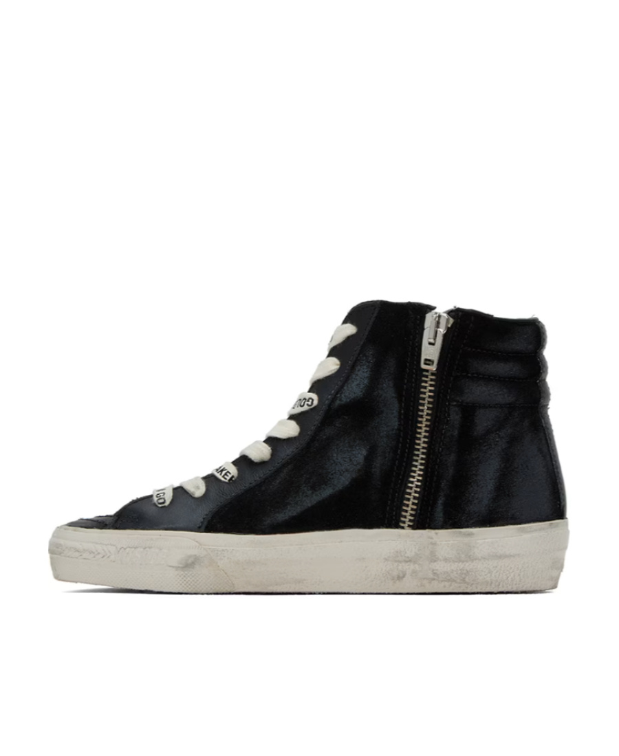 Golden Goose Star Pattern High Top Casual Shoes In Black