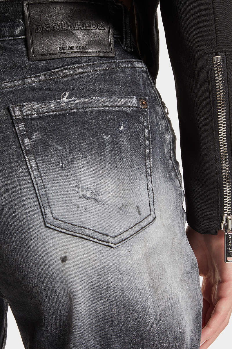 Dsquared2 Distressed Straight-leg Jeans In Black