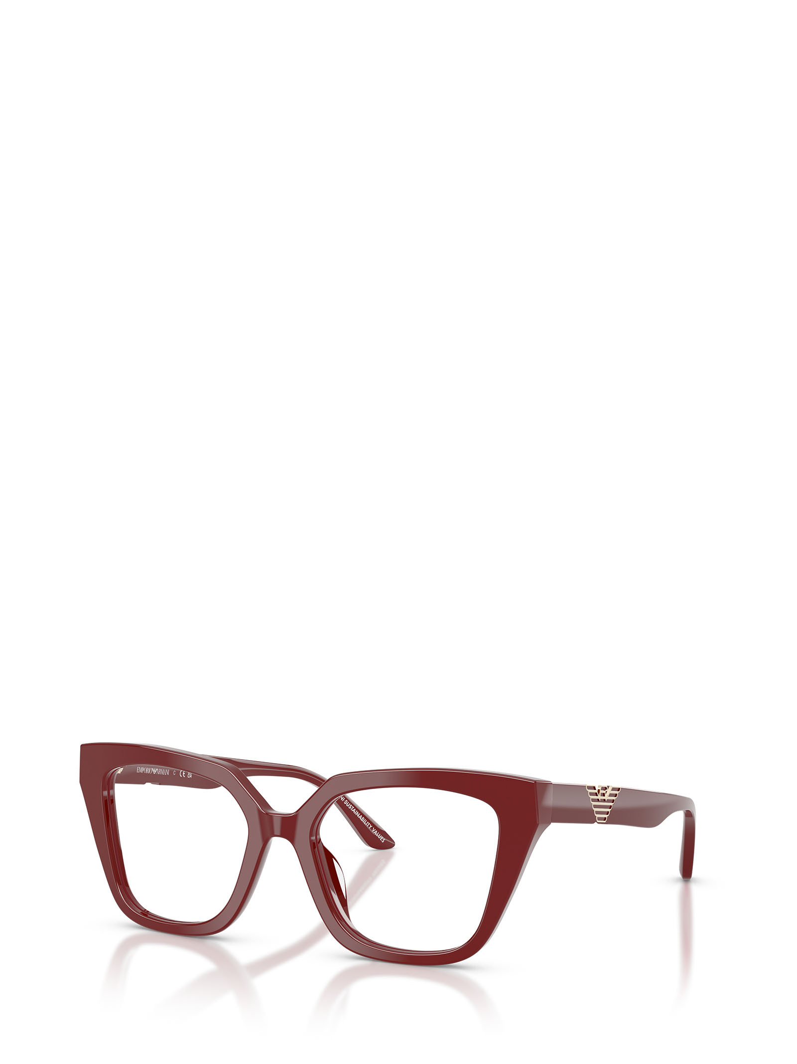 Emporio Armani Full Frame Plain Mirror In Burgundy