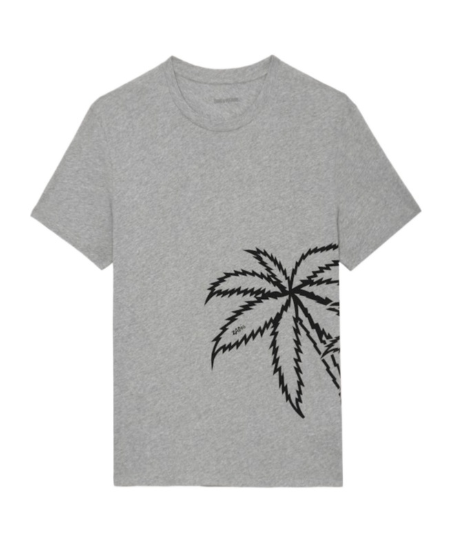 Zadig & Voltaire T-shirt Aus Bio-baumwolle Mit Grafischem Print In Gray