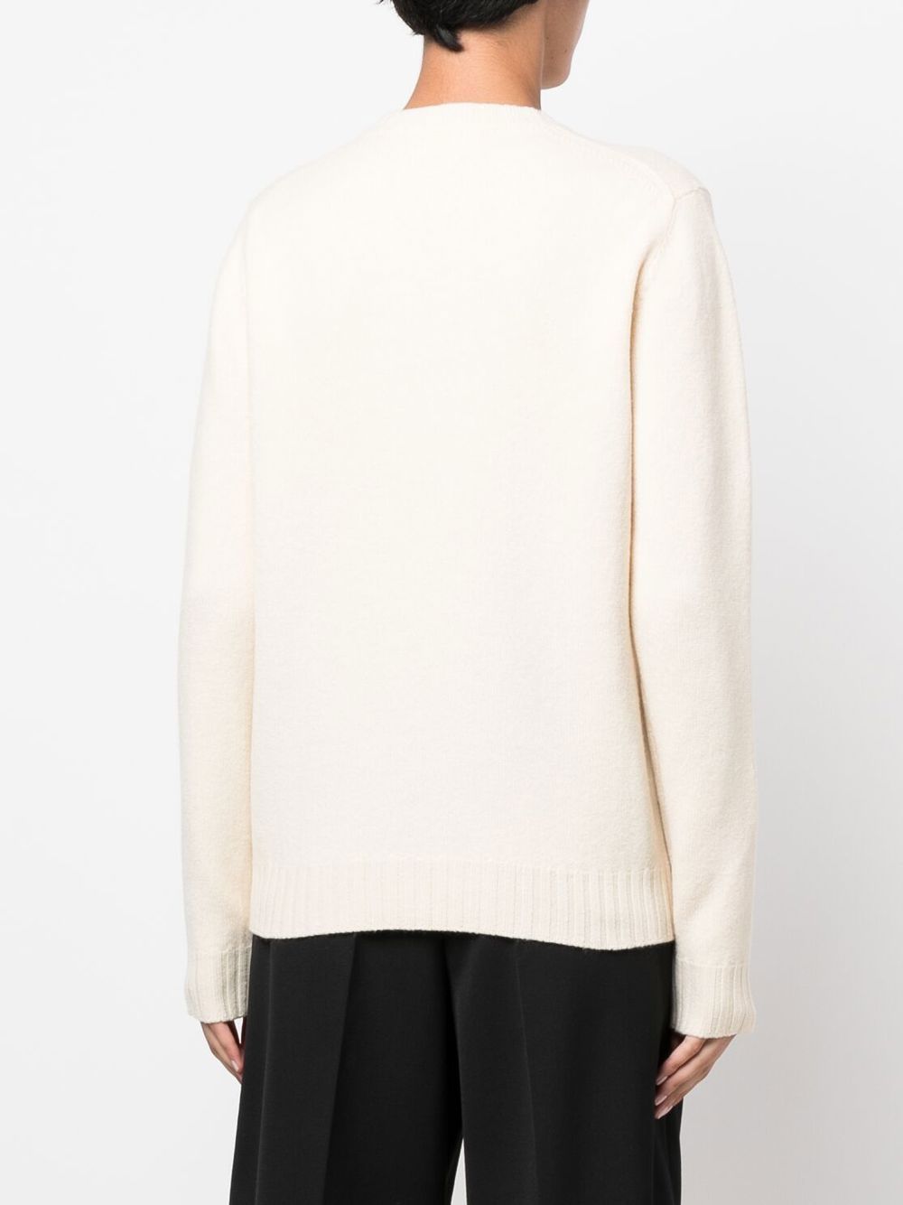 Jil Sander Wool Crew Neck Jumper In White
