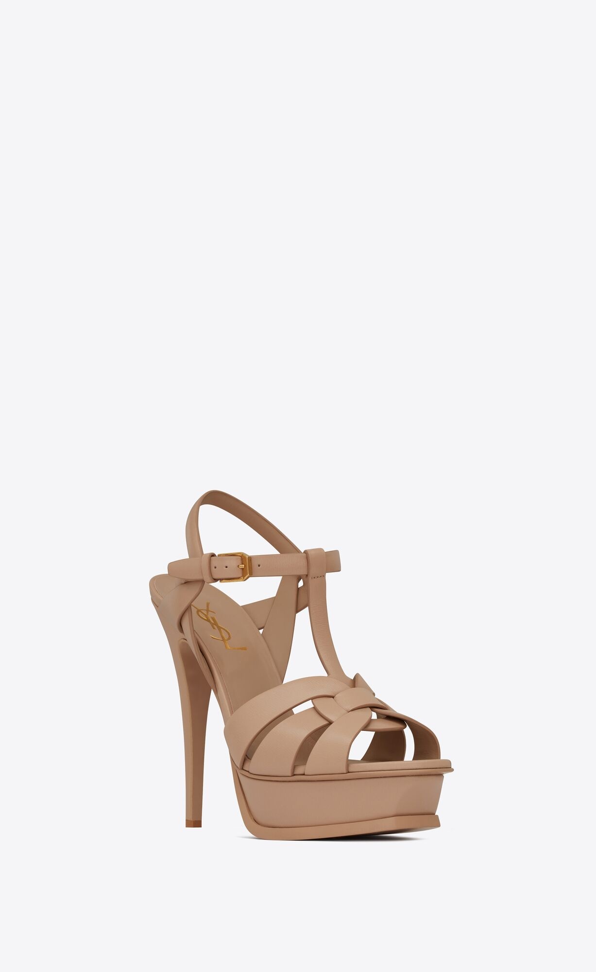 Saint Laurent Tribute Sandals In Nude