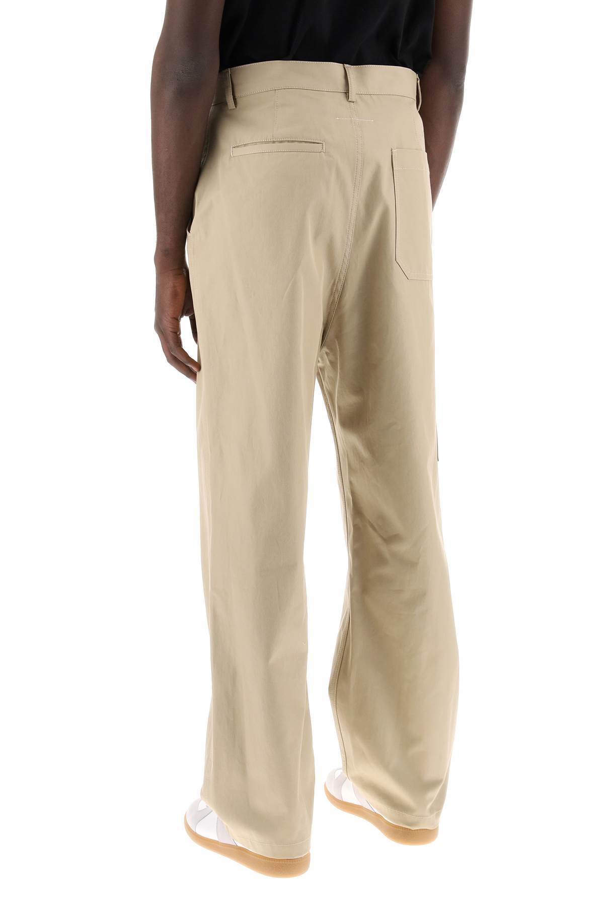 Mm6 Maison Margiela Belt Ring Casual Pants In Nude