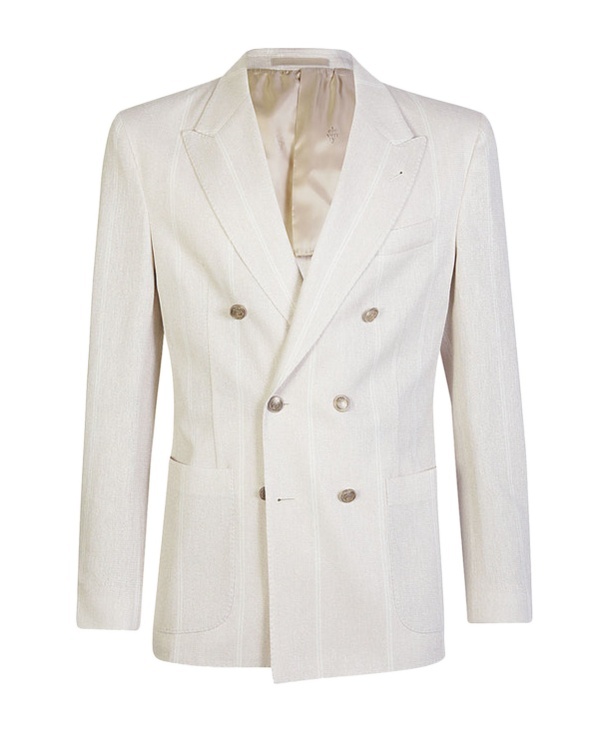 Eleventy Striped Blazer In Neutral
