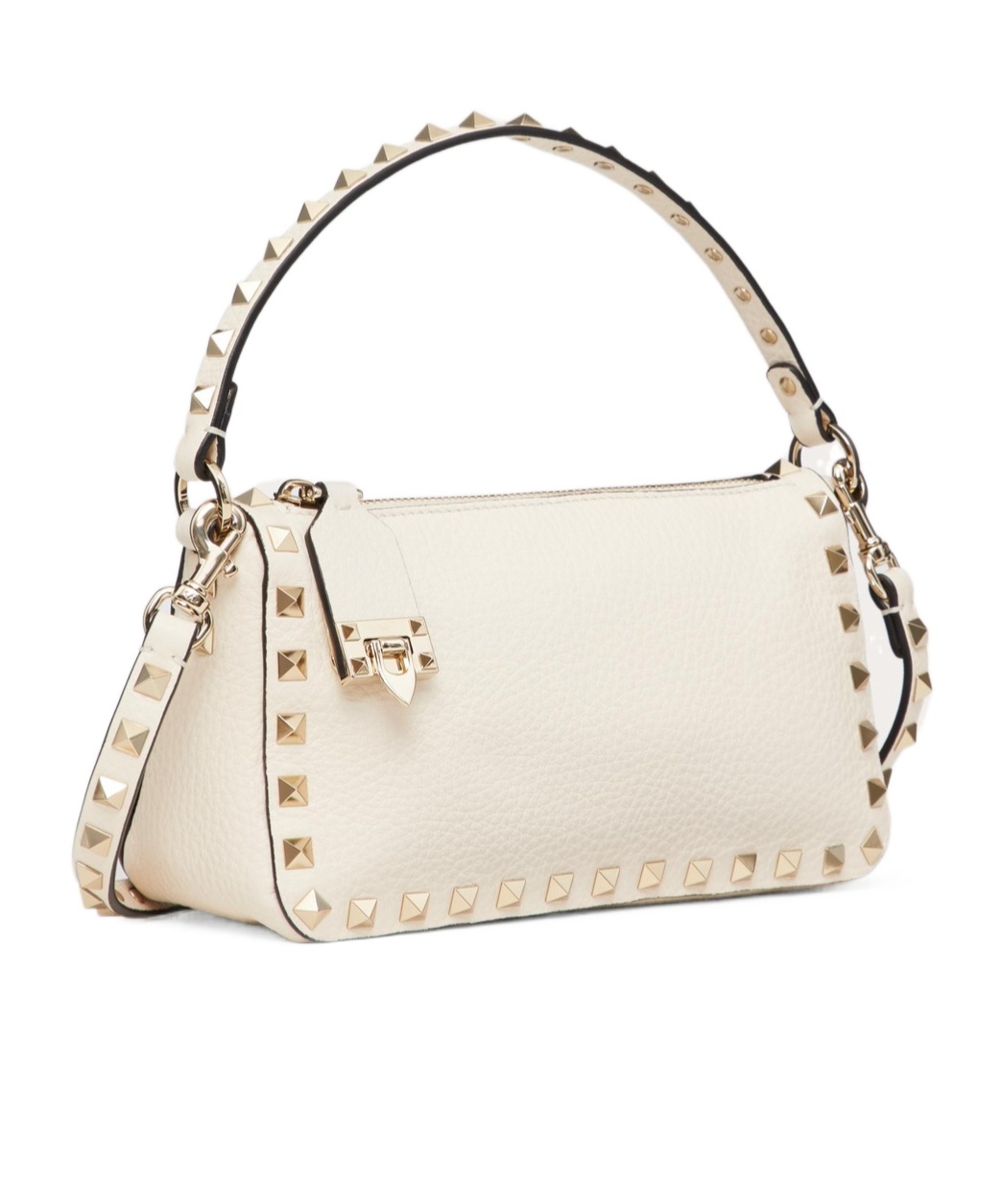 Valentino Garavani Women Rockstud Small Leather Shoulder Bag In White