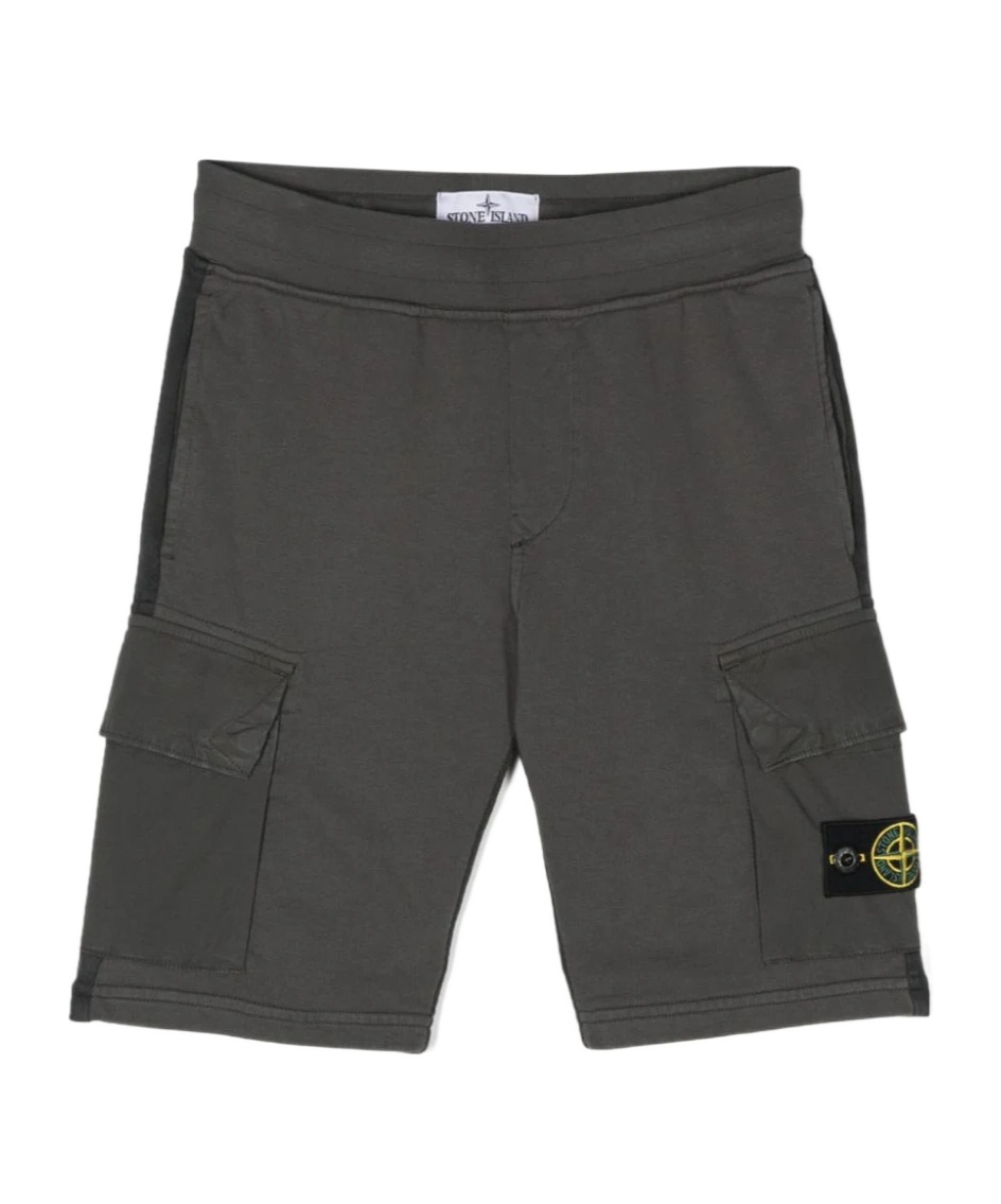 Stone Island Compass-badge Cargo Shorts In Gray