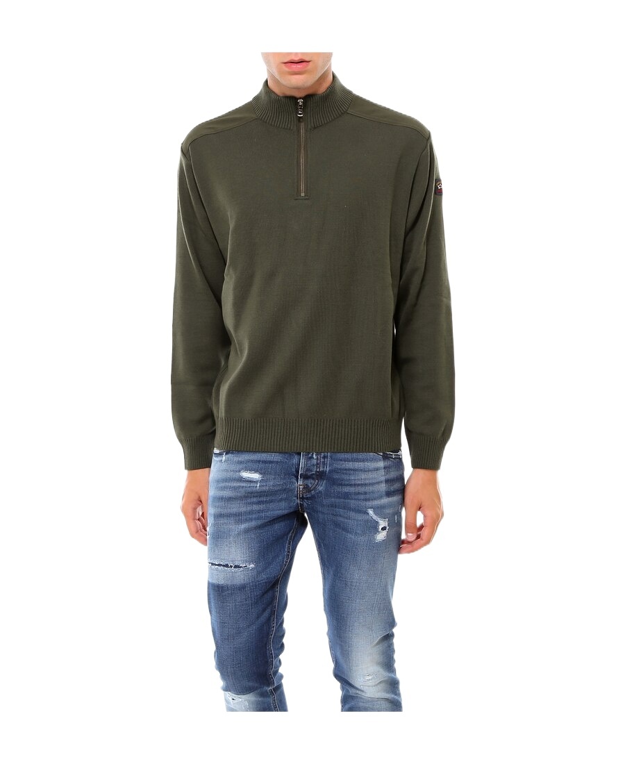 Paul & Shark Half-zip Sweater In Green