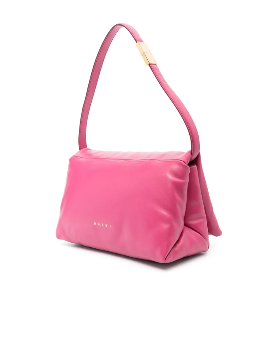 Marni Medium Prisma Leather Crossbody Bag In Pink