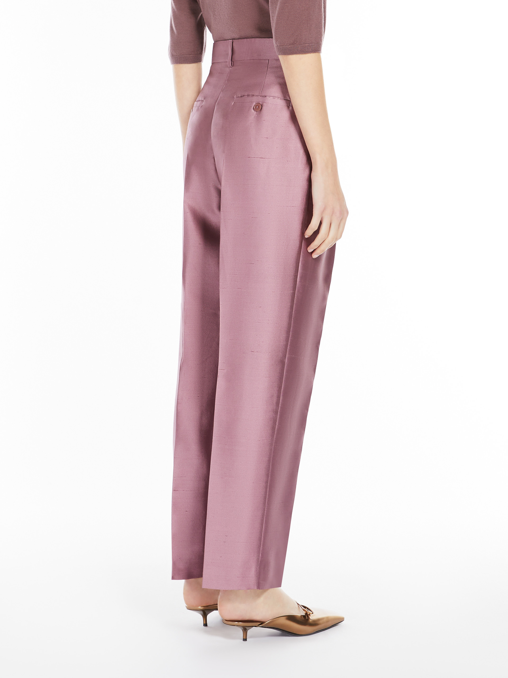 Max Mara Belt-loop Casual Pants In Pink