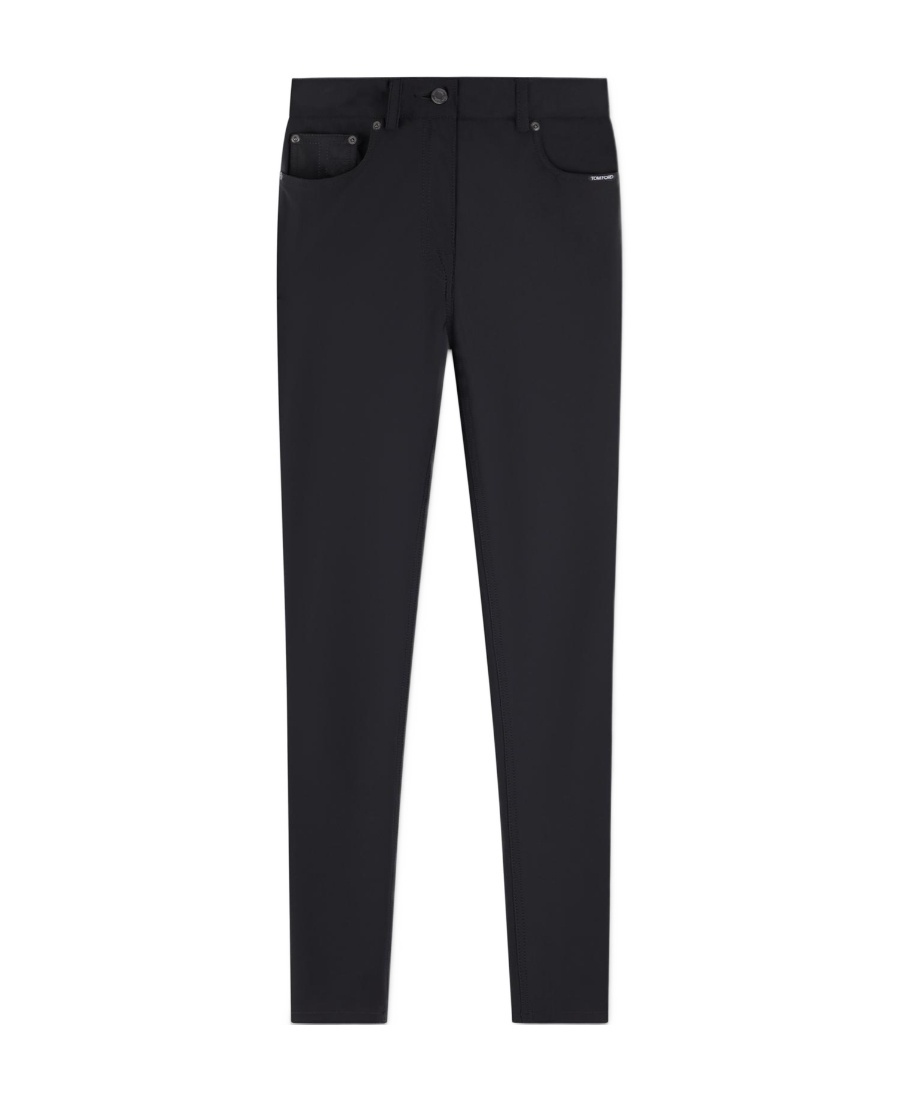 Tom Ford Glossy Denim Skinny Jeans In Black