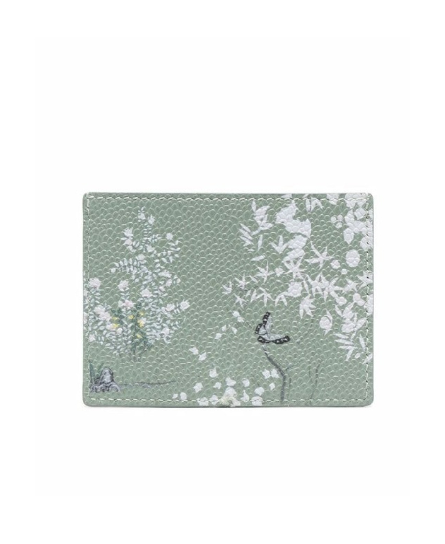 Thom Browne Floral-print Cardholder In Gray