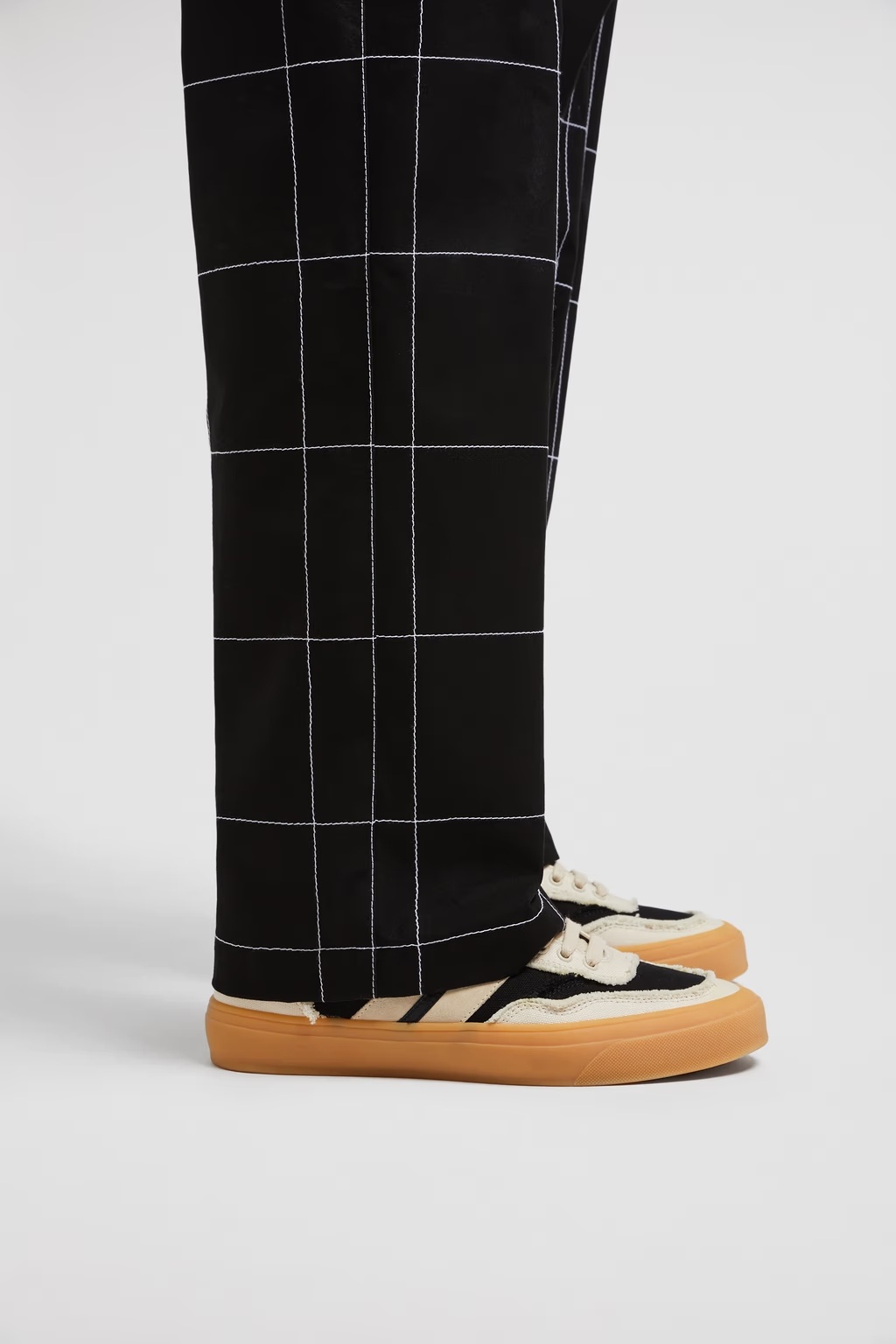 Moncler Sneakers Monaco2 En Toile Et Daim X Palm Angels In Black