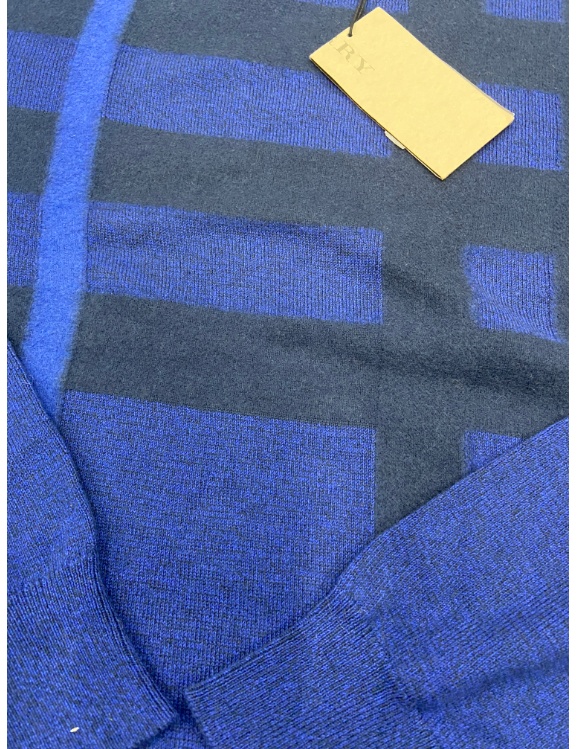 Burberry Checkered Detail Knitted Pullover In Blue