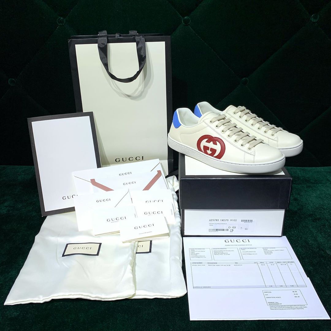 GUCCI ACE LOGO-PATCH SNEAKERS
