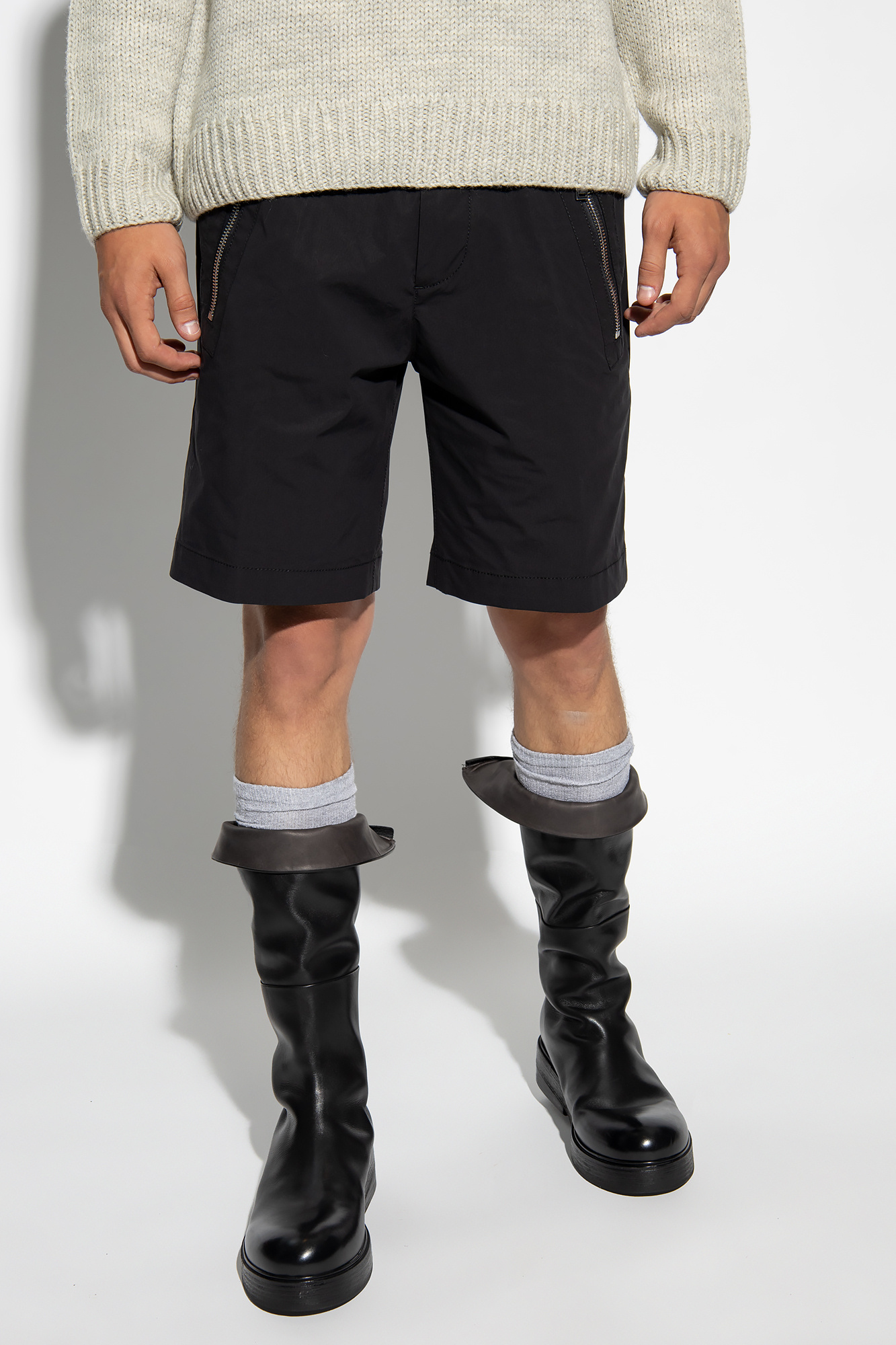Dsquared2 Icon-print Cotton Shorts In Black