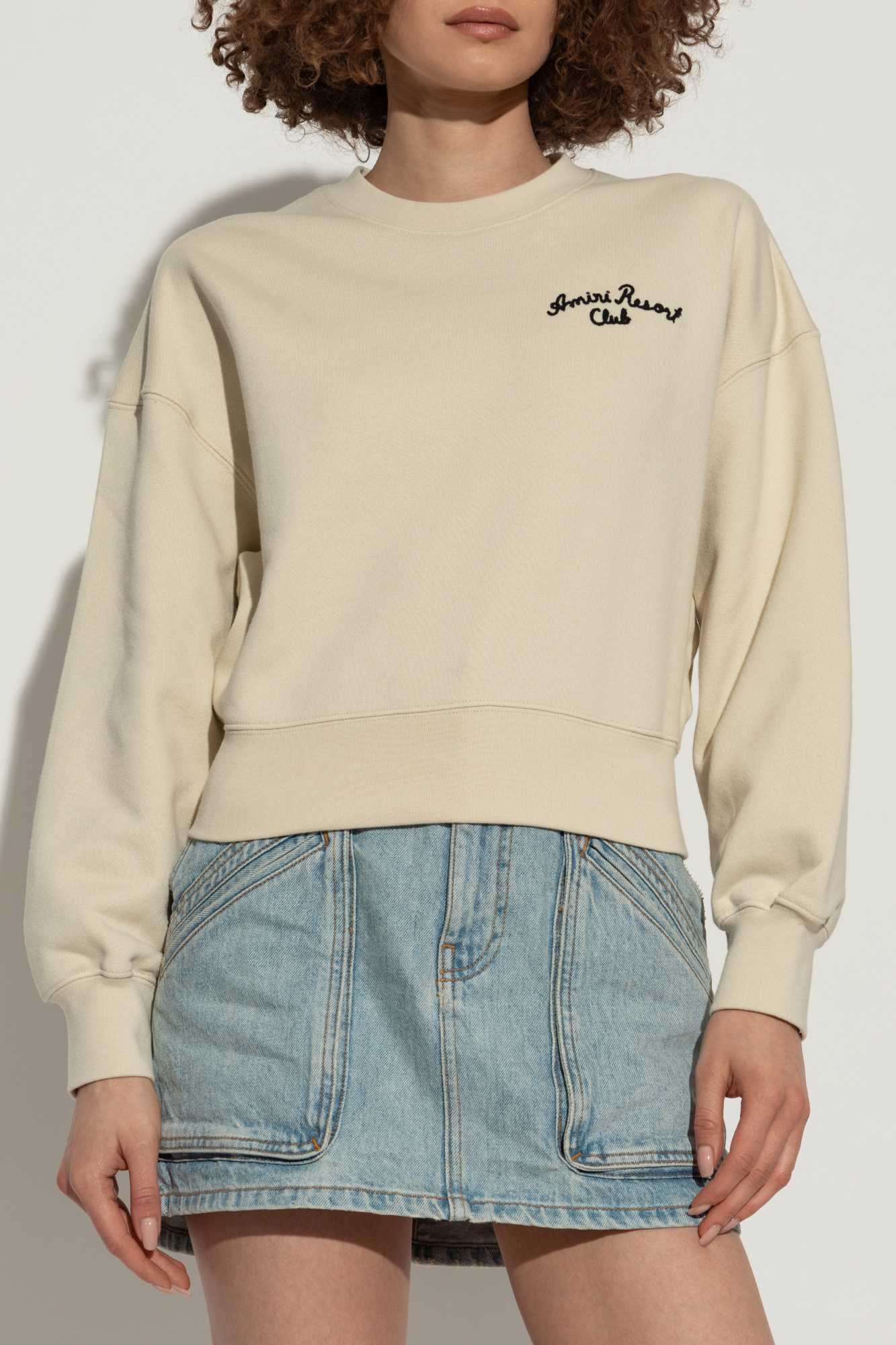 Amiri Resort Club Cotton Sweatshirt In Nude