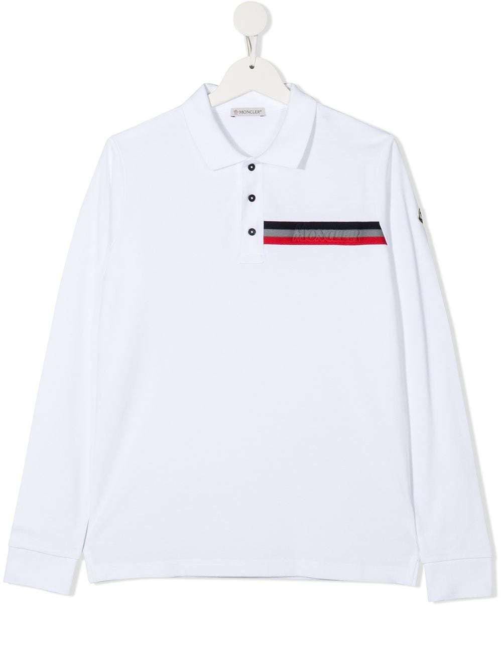 Moncler Whitels Long-sleeve Polo Shirt In White