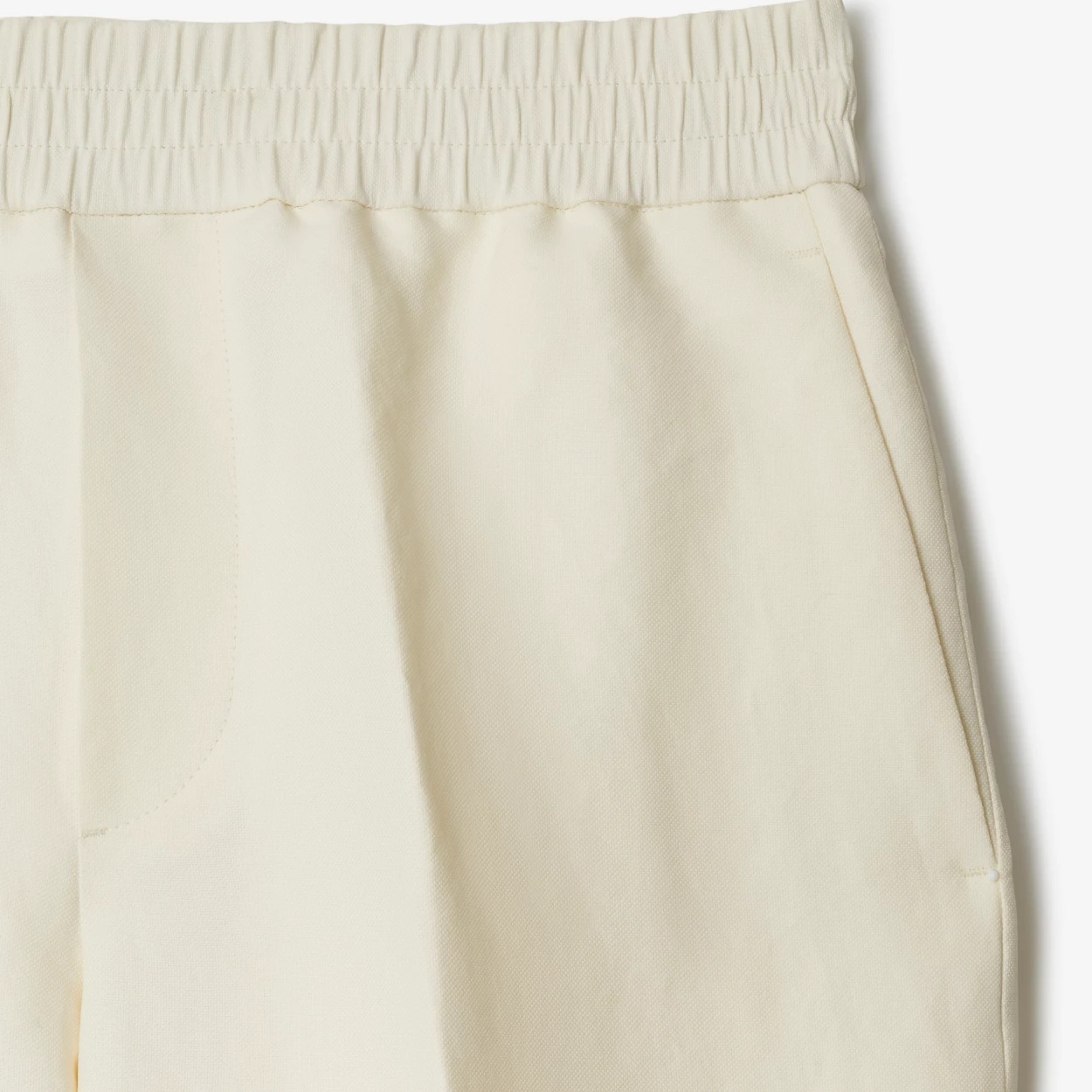 Shop Burberry Tapered-leg Canvas Trousers In White