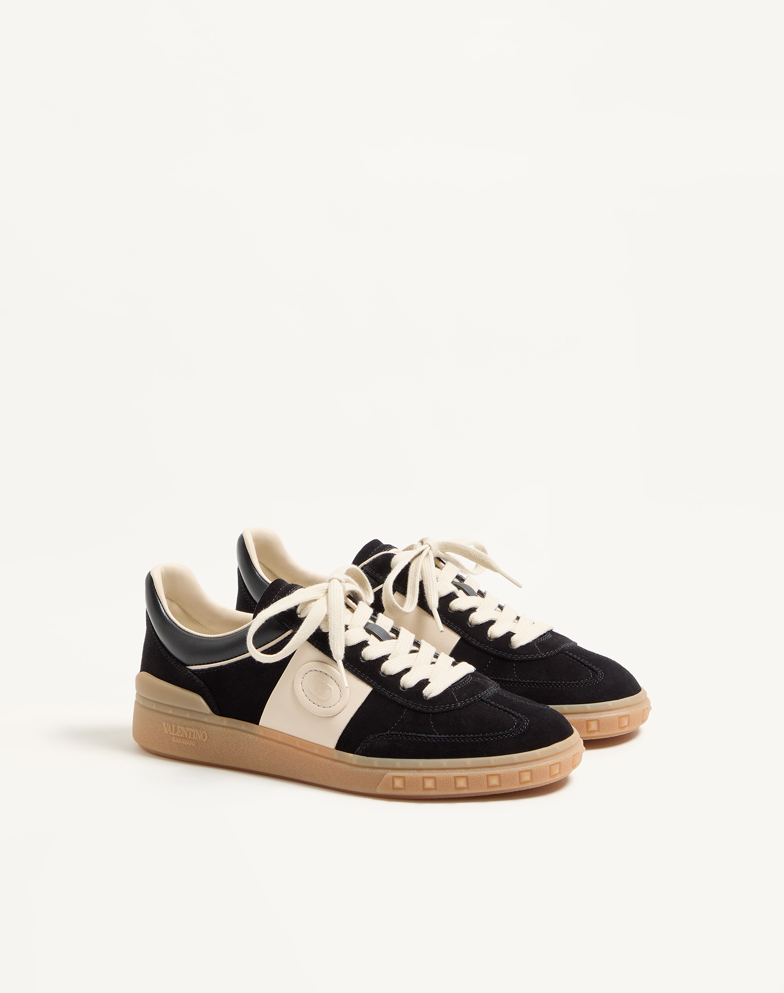 Valentino Lace-up Footwear Featuring Contrast Panel In Multi