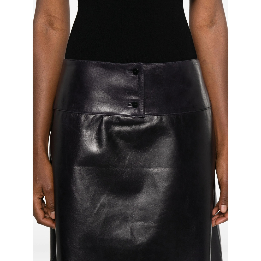 Paloma Wool Single-row Button Asymmetric Miniskirt In Black