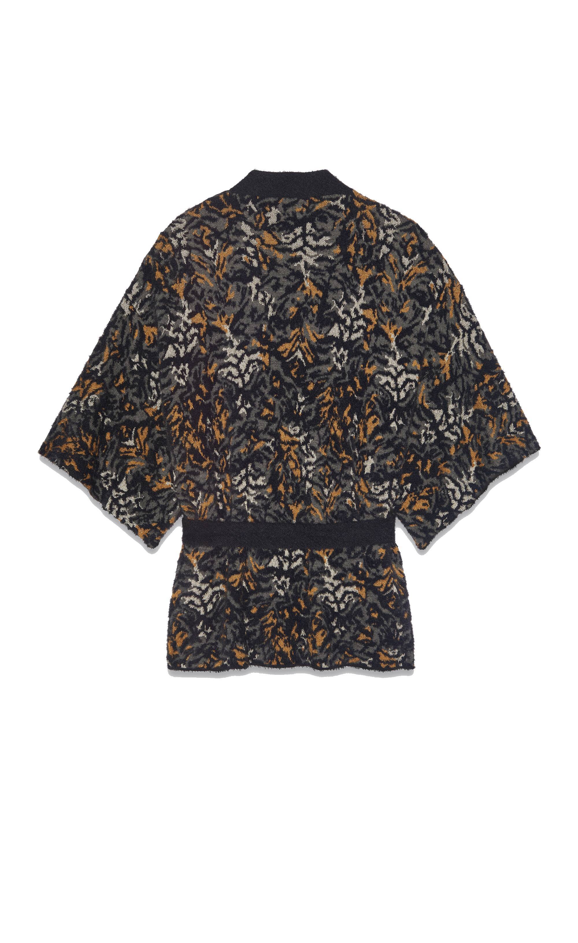 Saint Laurent Belted Kimono Jacket In Black