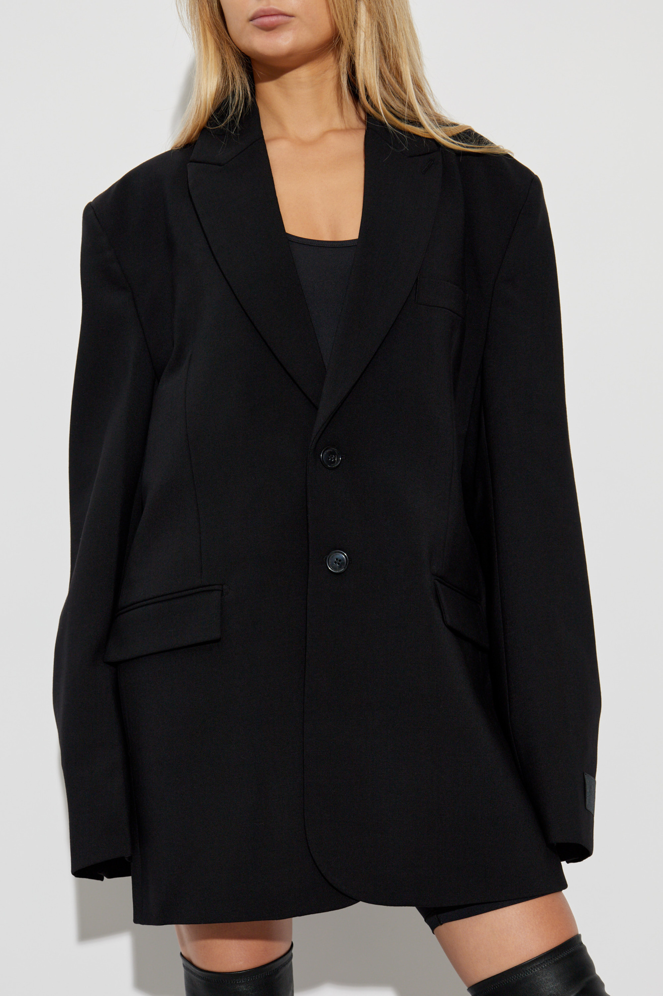 Vetements Long-sleeved Suit Coat In Black