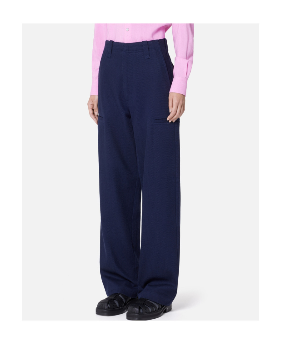 Ami Alexandre Mattiussi Cotton Wide-leg Trousers In Black