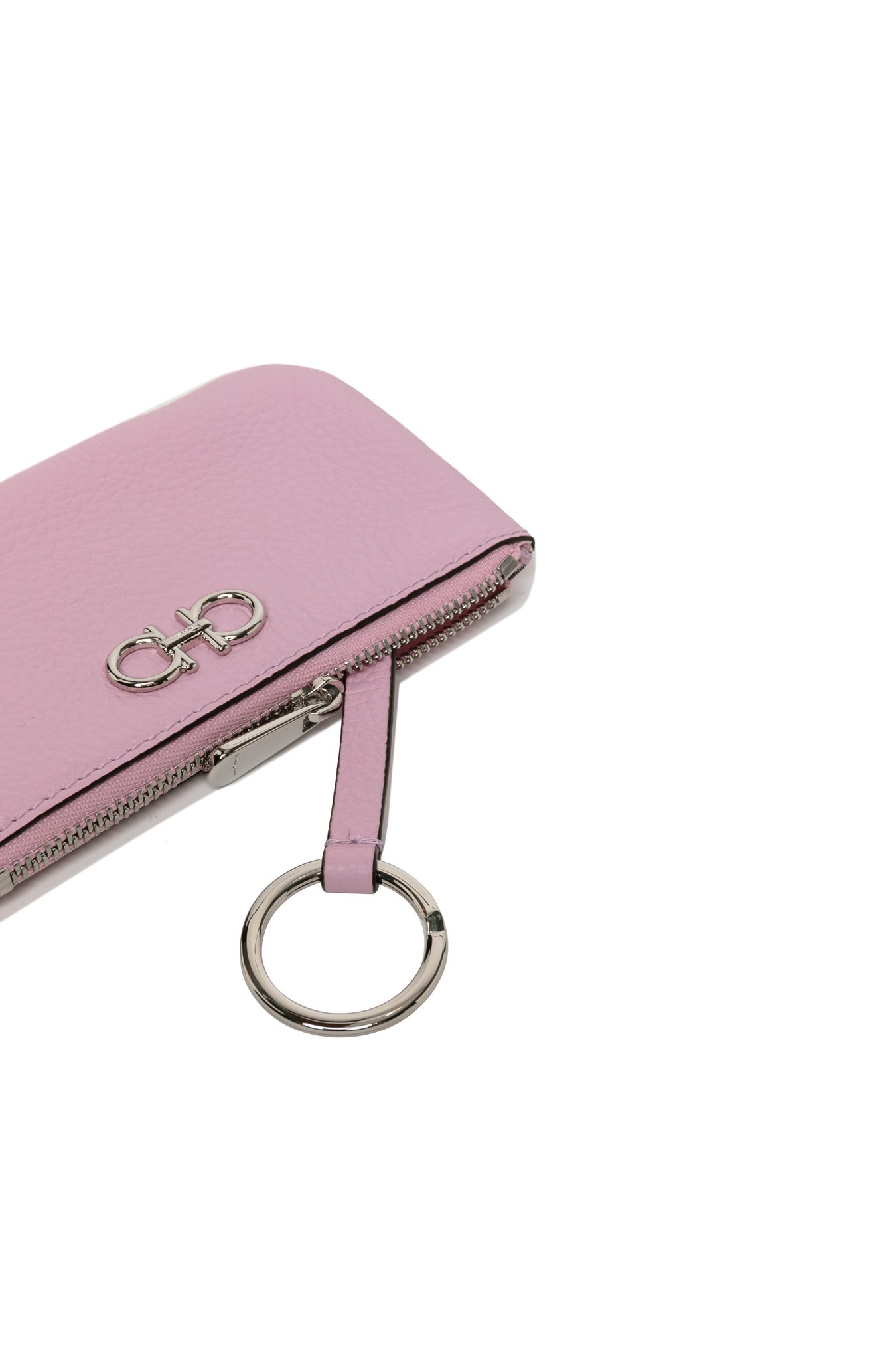 Ferragamo Gancini Zipper Key Chain In Pink