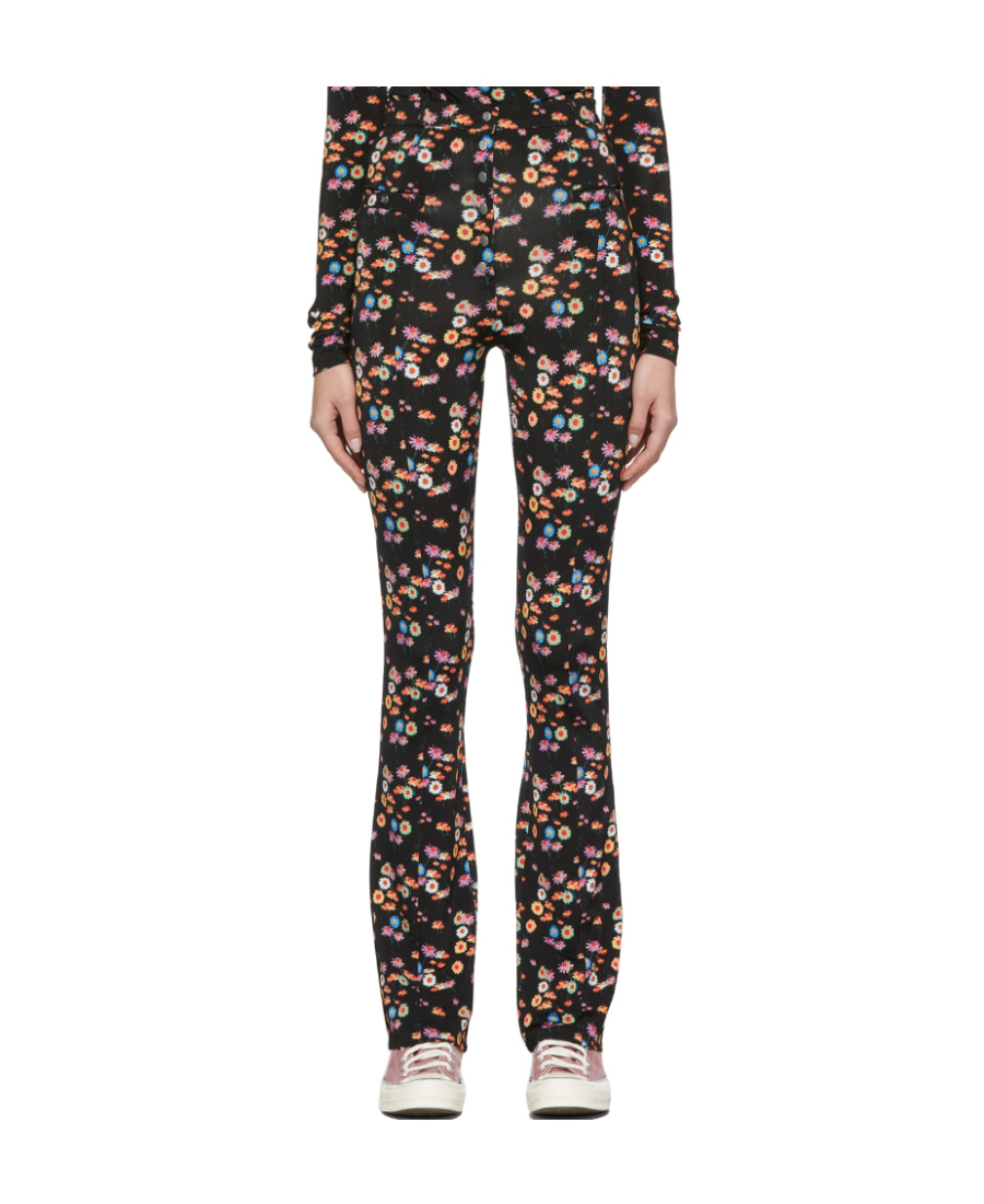 Rabanne Black Printed Casual Pants In Black