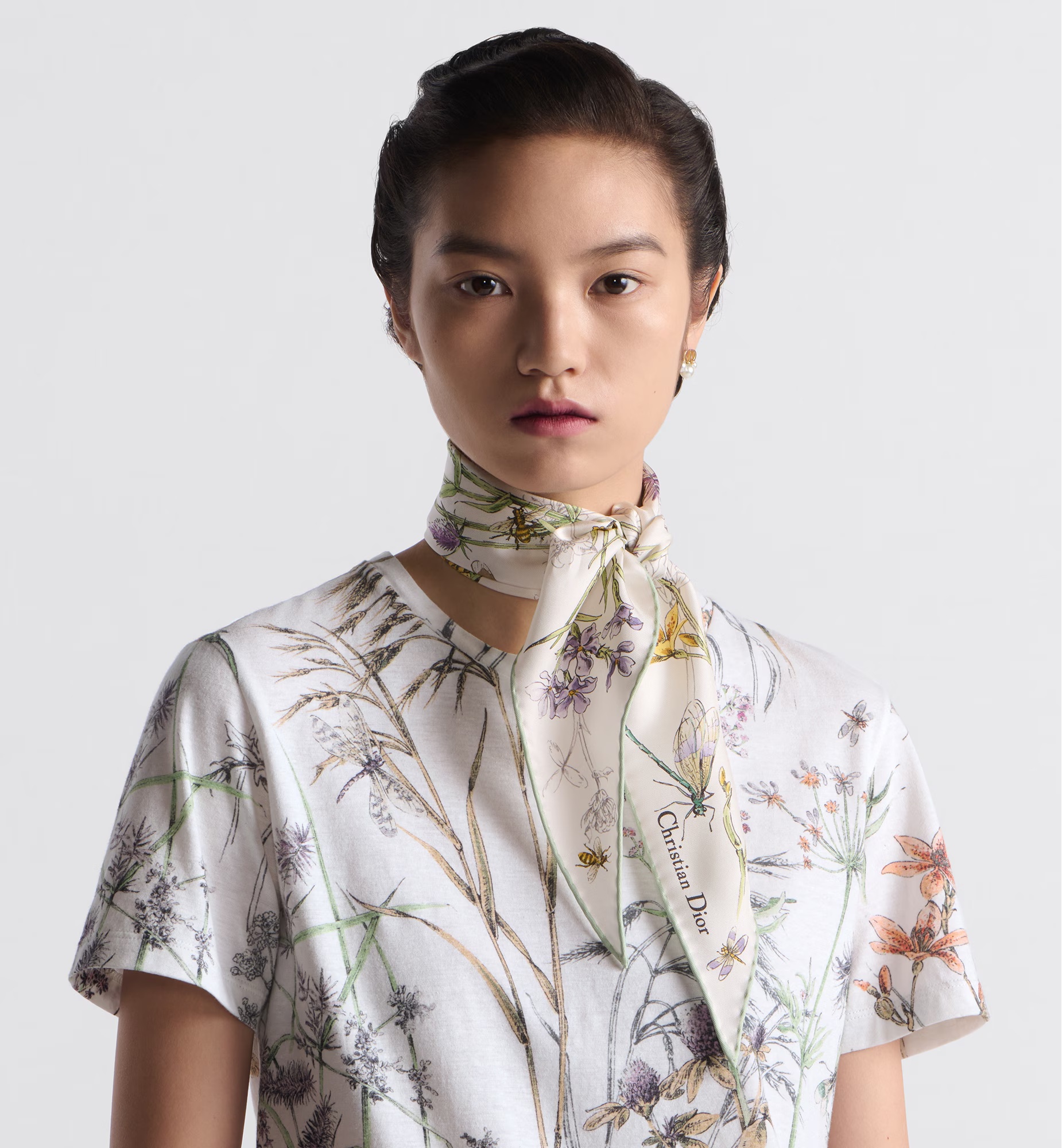 Dior Diamond Scarf In White
