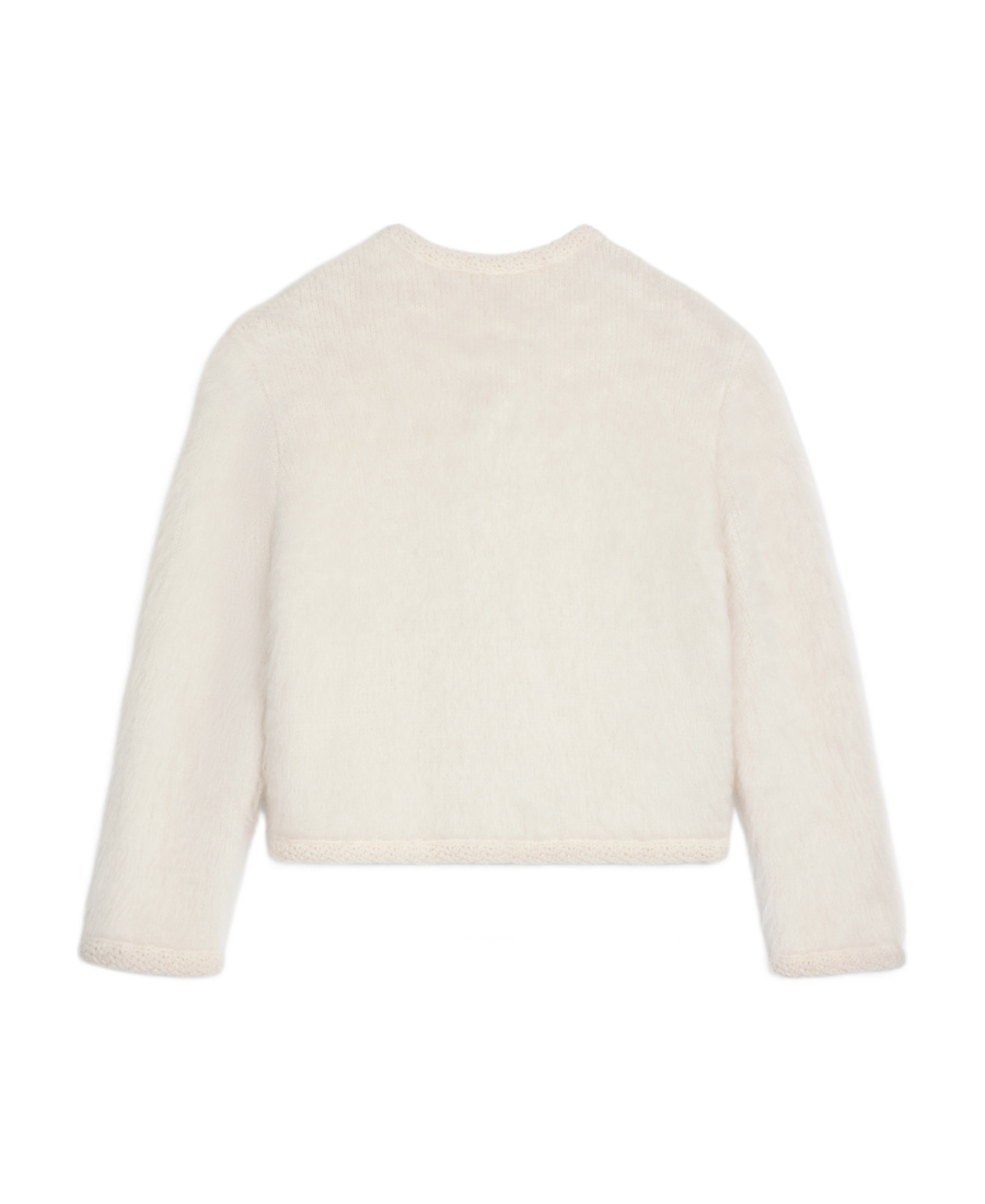 Celine Brushed Mohair Cardigan In Nude