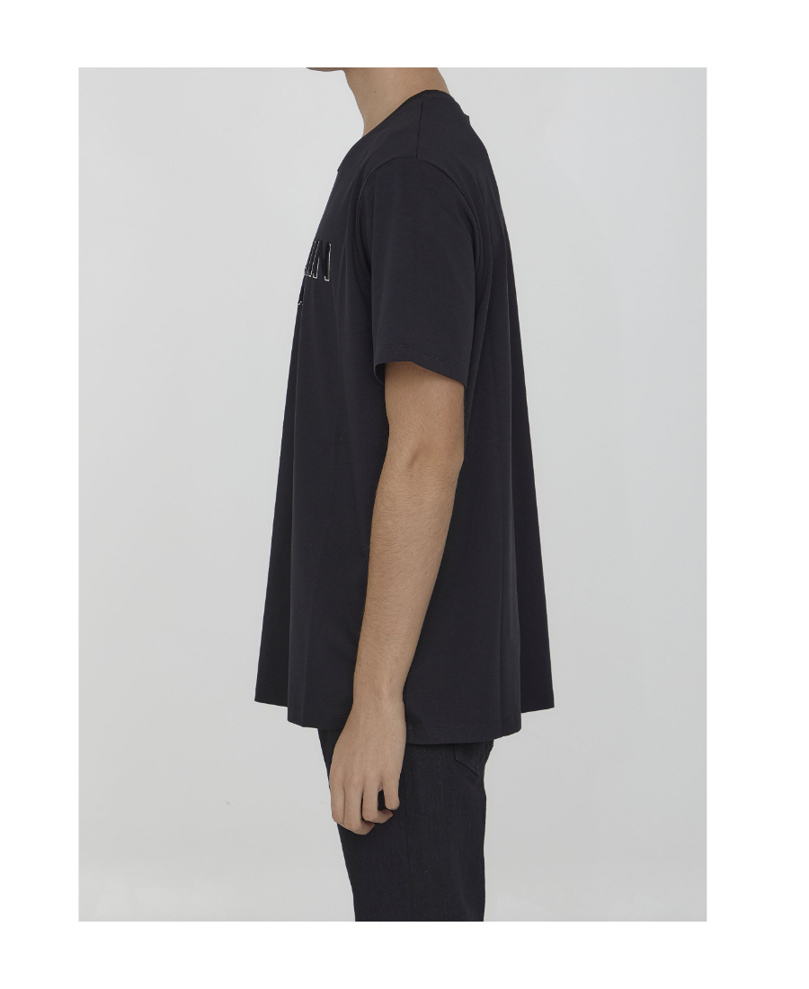 Balmain Logo-print Organic Cotton T-shirt In Black