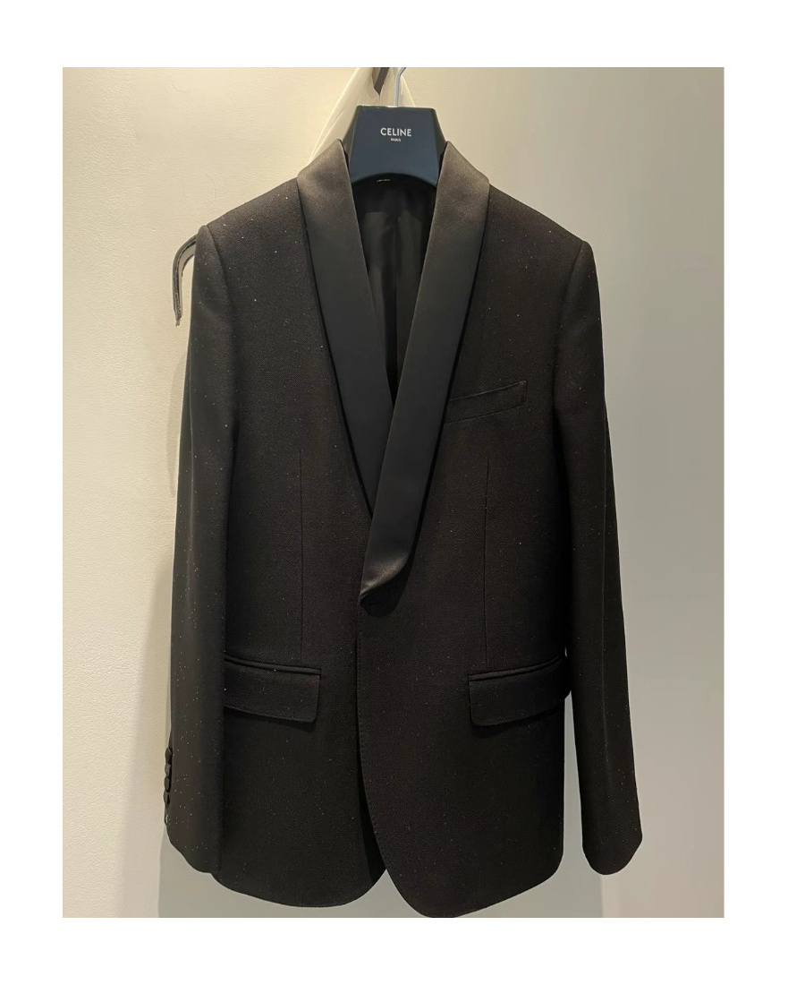 Celine Long Sleeved Suit Jacket In Black