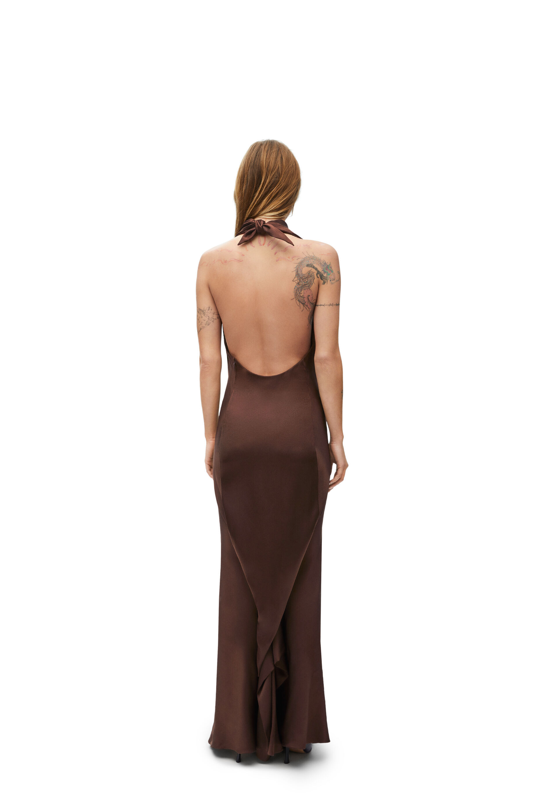 Loewe A Dress With A Knot And A Neck. In Black