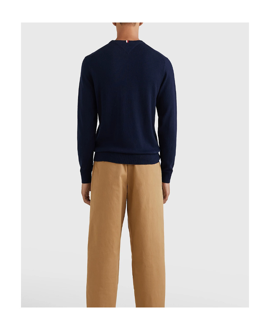 Tommy Hilfiger Th Floral Word Round Neck Sweater In Black