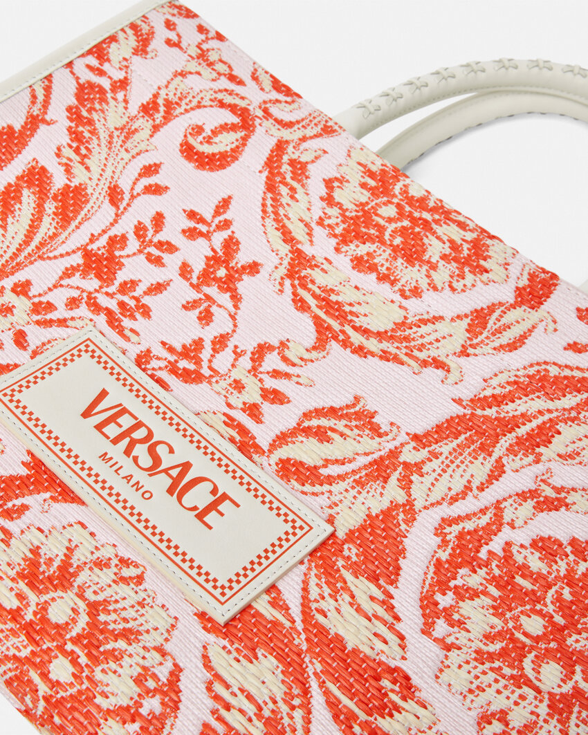 Versace Barocco Athena Tote Bag In Pink