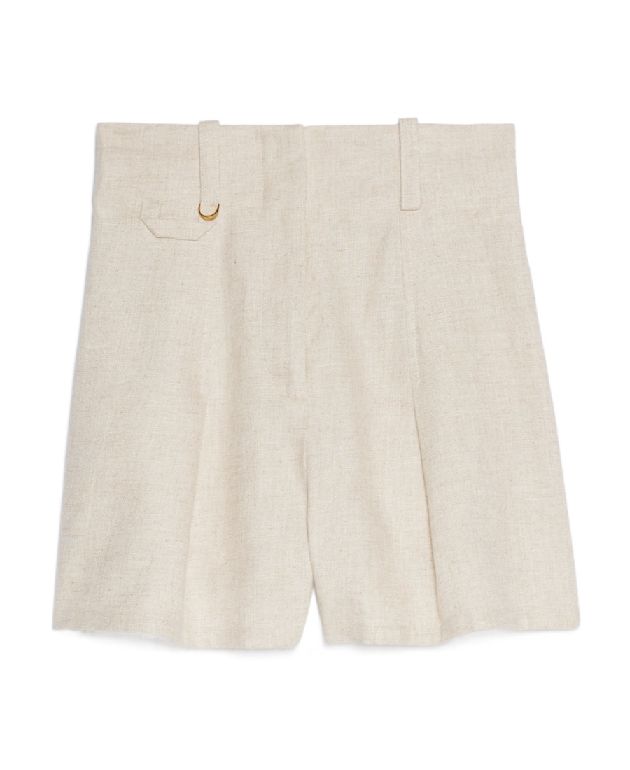 Jacquemus High Waisted Shorts In Beige