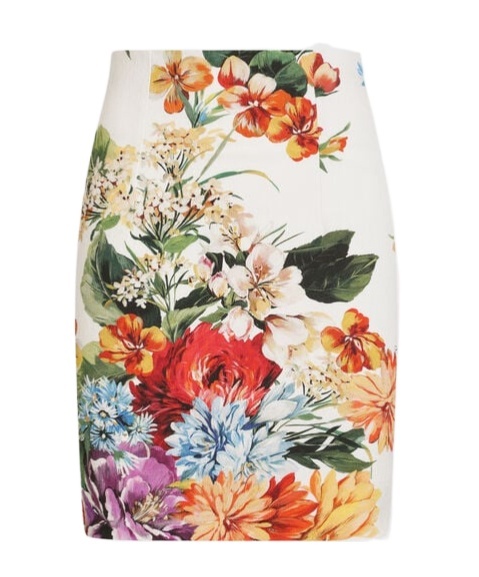 Dolce & Gabbana High Waist Floral Print Mini Skirt