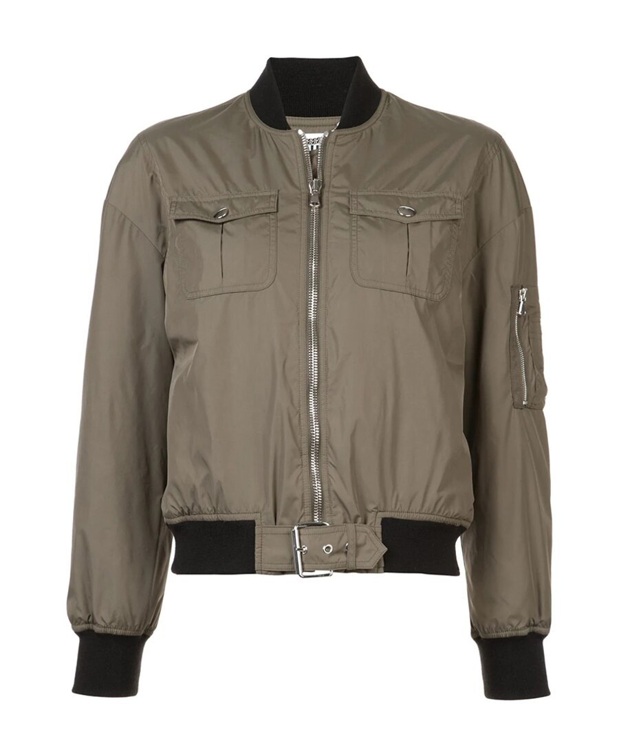 Moschino Army Green Pilot Casual Jacket In Green